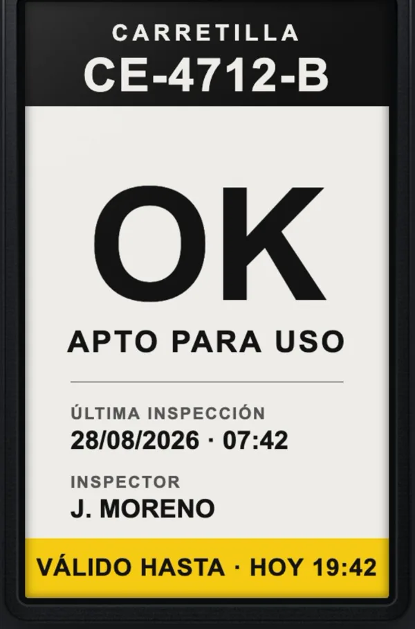 Cartel electrónico de una carretilla: Apto para uso