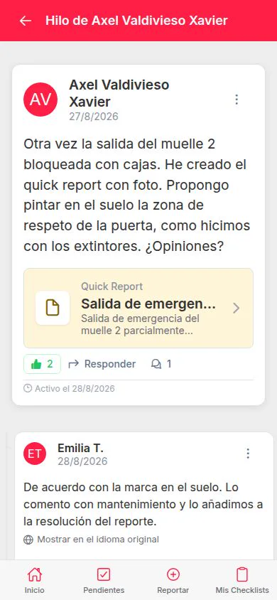 Hilo de la red social de seguridad sobre una salida de emergencia bloqueada